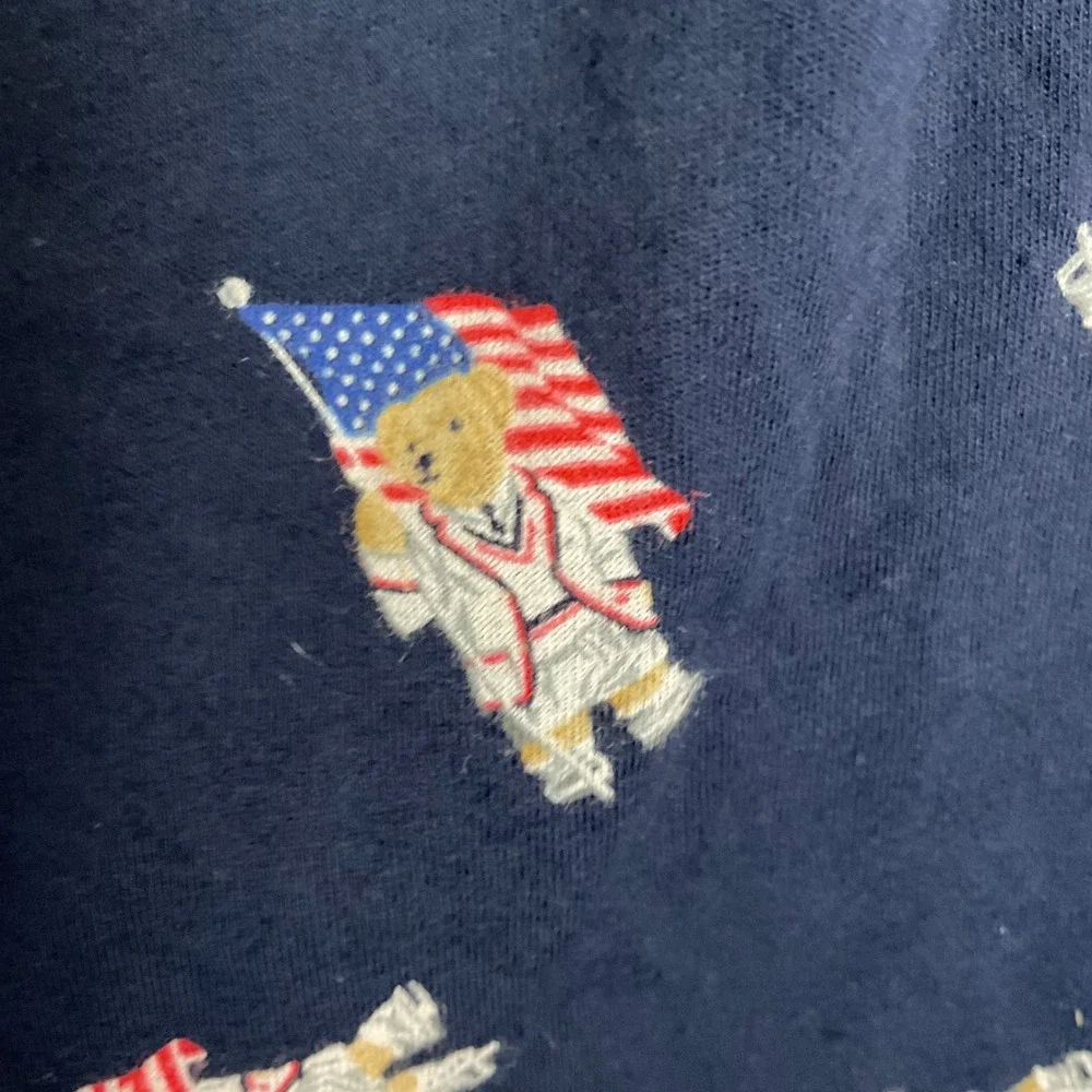 Polo Ralph Lauren Mens Navy Blue Polo Bear American Flag Sleep Shorts Medium